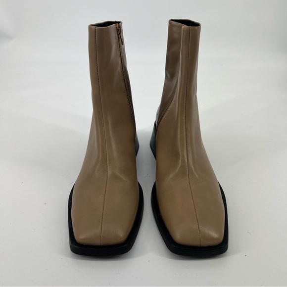 Vagabond Blanca Cream Leather Square Toe Block Heel Designer Ankle Booties 41 - Picture 2 of 11